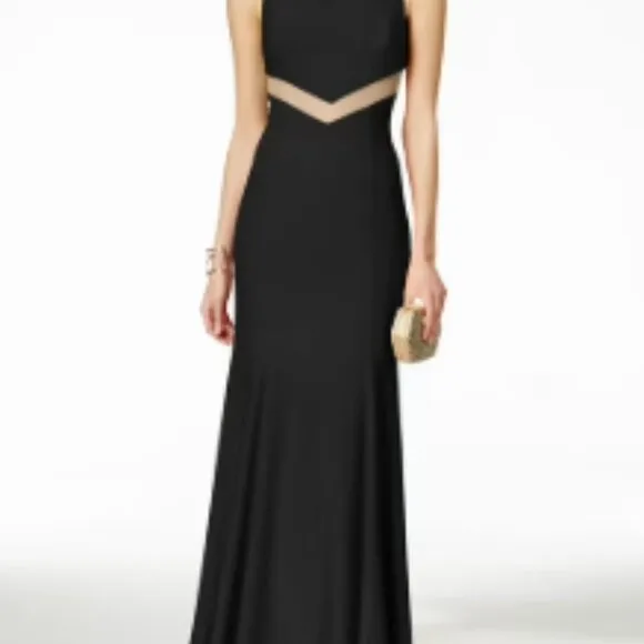 🖤 BETSY &amp; ADAM Black Cutout Maxi Dress | Size 8/US 8 | Evening Gown 🖤
