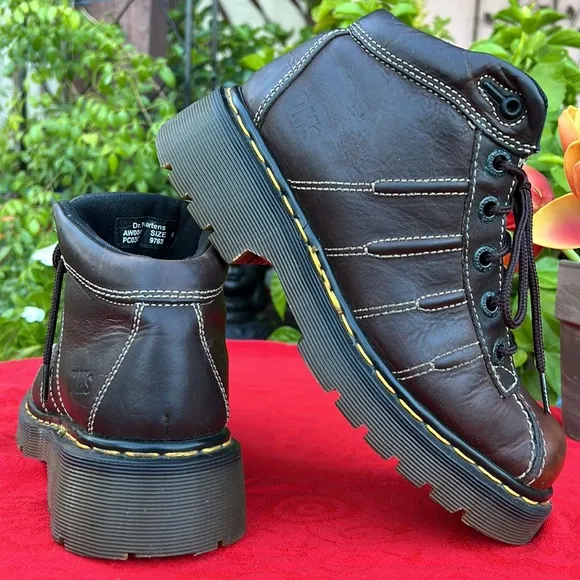 🏴󠁧󠁢󠁥󠁮󠁧󠁿 Dr. Martens MIE Vintage Chunky Brown Platform Oxfords UK 5