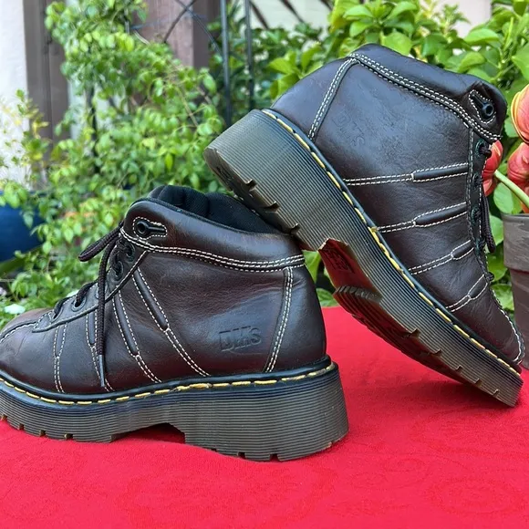 🏴󠁧󠁢󠁥󠁮󠁧󠁿 Dr. Martens MIE Vintage Chunky Brown Platform Oxfords UK 5