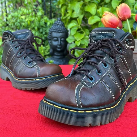 🏴󠁧󠁢󠁥󠁮󠁧󠁿 Dr. Martens MIE Vintage Chunky Brown Platform Oxfords UK 5
