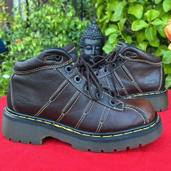 🏴󠁧󠁢󠁥󠁮󠁧󠁿 Dr. Martens MIE Vintage Chunky Brown Platform Oxfords UK 5