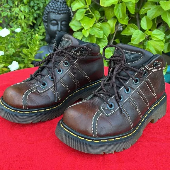 🏴󠁧󠁢󠁥󠁮󠁧󠁿 Dr. Martens MIE Vintage Chunky Brown Platform Oxfords UK 5