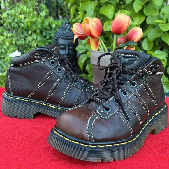 🏴󠁧󠁢󠁥󠁮󠁧󠁿 Dr. Martens MIE Vintage Chunky Brown Platform Oxfords UK 5