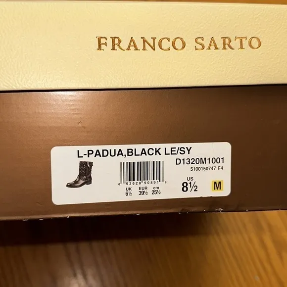 🔥 FRANCO SARTO Black Padua Boots Size 8.5M