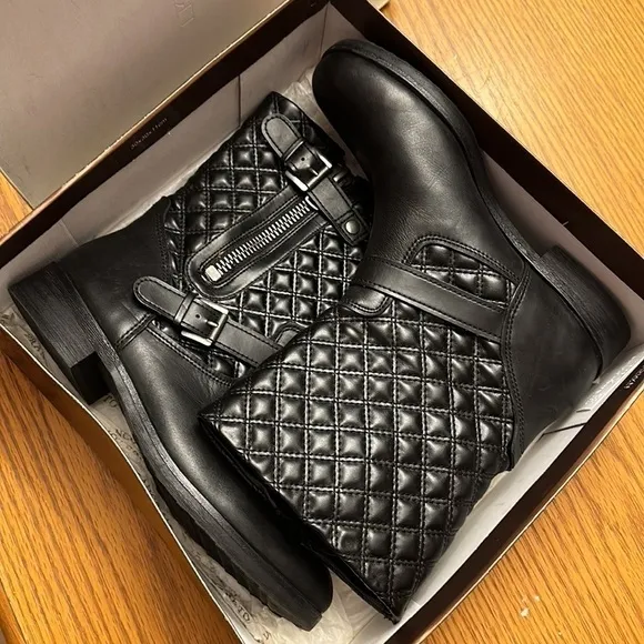 🔥 FRANCO SARTO Black Padua Boots Size 8.5M
