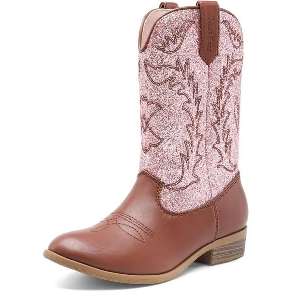 ⭐  Girls Cowgirl Western Boots Mid Calf Riding Little Big Kid