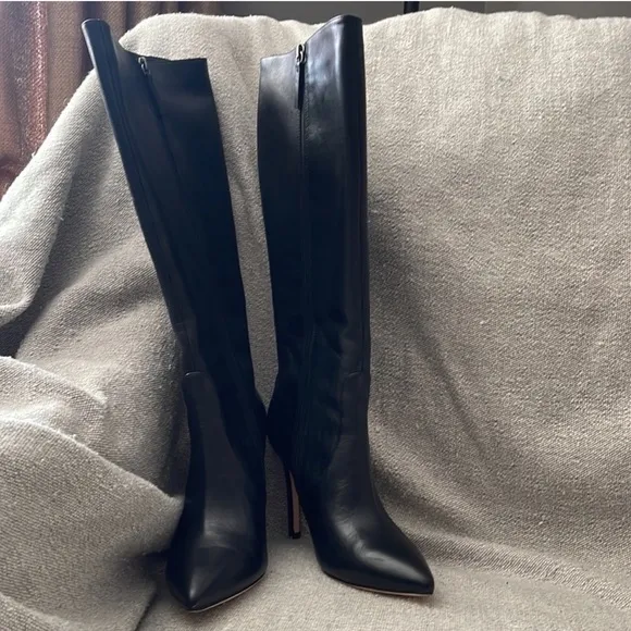 🖤❤️ Halston Heritage Amanda Black Leather Knee High Boots ❤️🖤