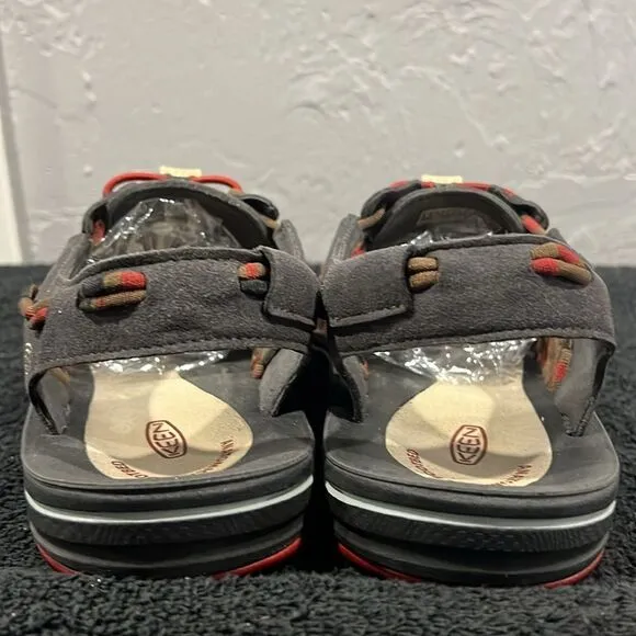 🔥 KEEN Uneek Paracord Woven Slip-On Sandals Red/Gray/Brown Sz 11.5 - PERFECT