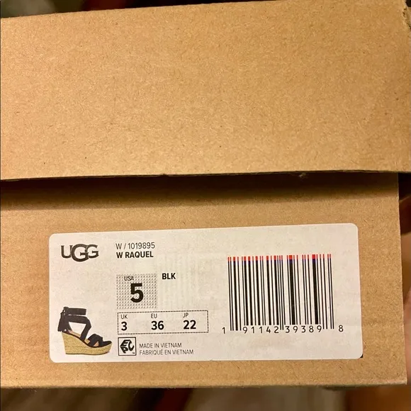 ✅ New “UGG” 💯% Authentic Raquel Platform Sandal  Size 5 Wedge Espadrilles