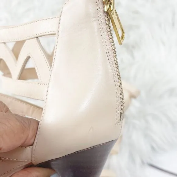 🆕 Rachel Zoe Women's Senegal Caged Heel Sandals in Cream Size 8.5