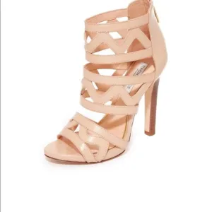 🆕 Rachel Zoe Women's Senegal Caged Heel Sandals in Cream Size 8.5