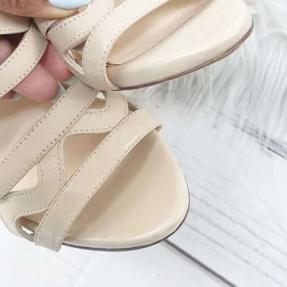🆕 Rachel Zoe Women's Senegal Caged Heel Sandals in Cream Size 8.5