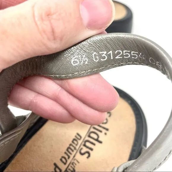* SOLIDUS Natura Plus Taupe Metallic Comfort Sandals Size UK 6.5G/ 39 Narrow