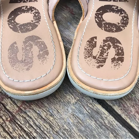 🍄 Sorel Ella Tan Leather Slide Sandals