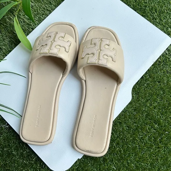 - Tory Burch Ines Dolce de Leche Leather slide size 8.5