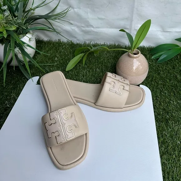 - Tory Burch Ines Dolce de Leche Leather slide size 8.5