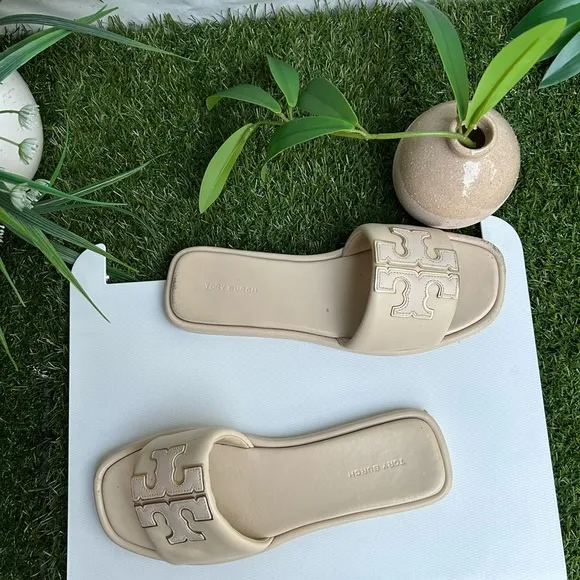 - Tory Burch Ines Dolce de Leche Leather slide size 8.5