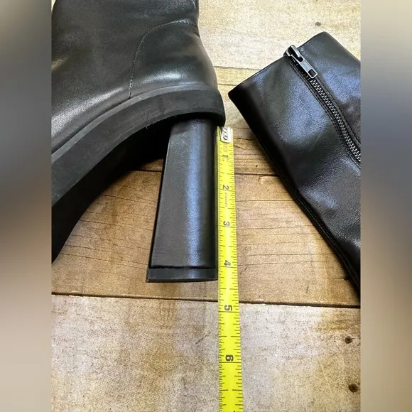 10th Floor Milano Leather Blocked-Heeled Platform