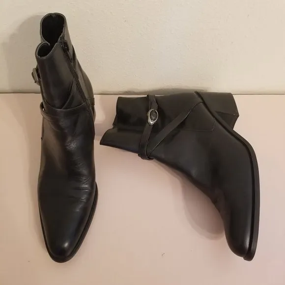 111 State 8.5B Black Chunky Y2K 90s Heeled Ankle Boots Booties
