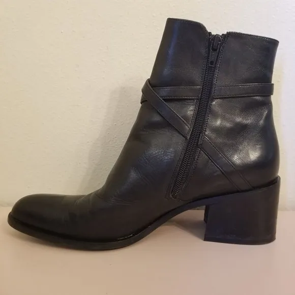 111 State 8.5B Black Chunky Y2K 90s Heeled Ankle Boots Booties