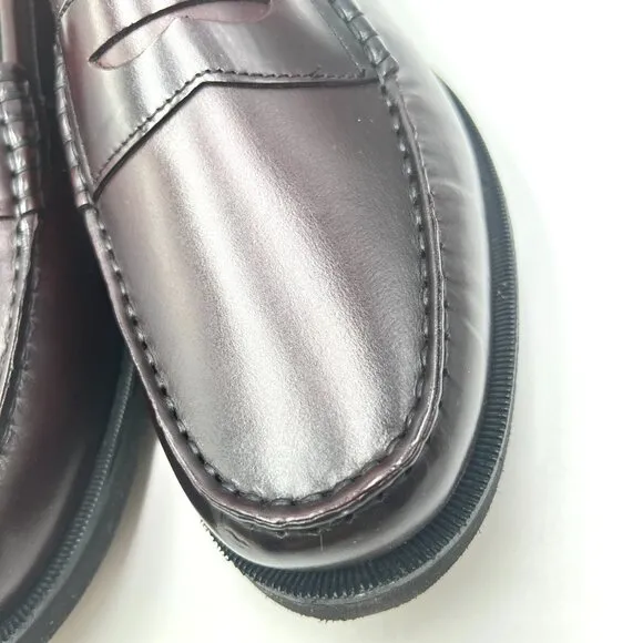 11W 11 WIDE WIDTH Rockport Mens Burgundy Leather Modern Penny Loafers Shoes