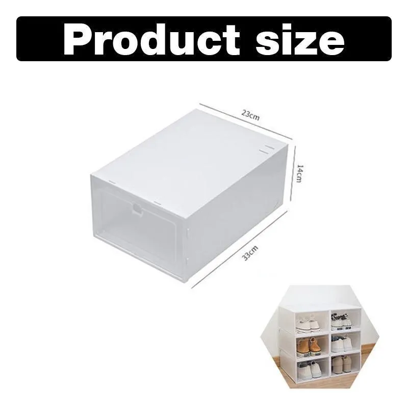 12PCS Shoe Box Storage Case Clear Boxes Foldable Stackable Transparent Organizer