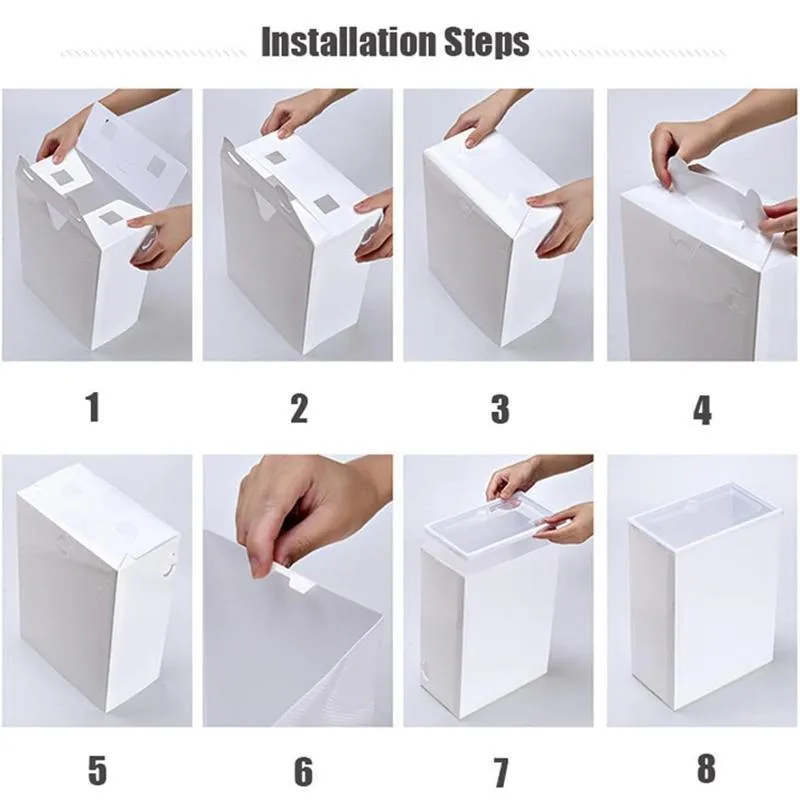 12PCS Shoe Box Storage Case Clear Boxes Foldable Stackable Transparent Organizer