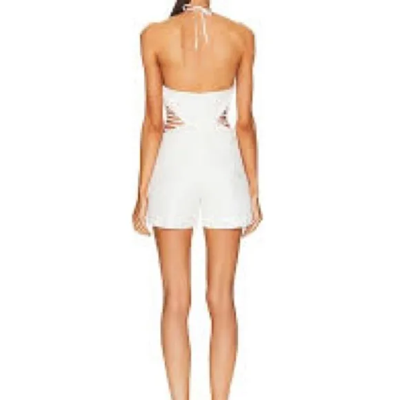 (170Y) ❤️ BNWT Jonathan Simkhai Christina linen cover up strapped romper $345