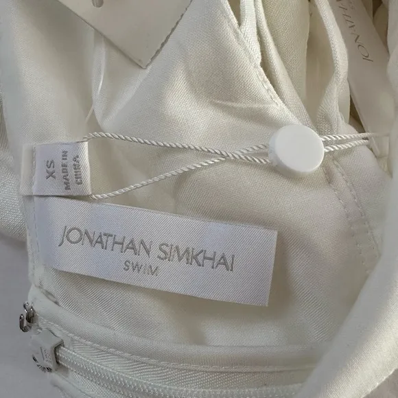 (170Y) ❤️ BNWT Jonathan Simkhai Christina linen cover up strapped romper $345
