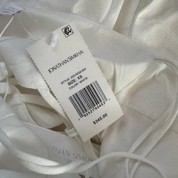 (170Y) ❤️ BNWT Jonathan Simkhai Christina linen cover up strapped romper $345