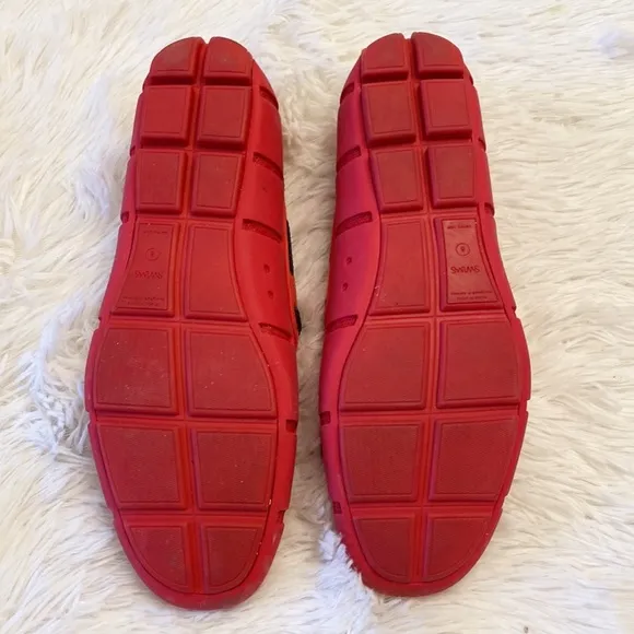 $180 SWIMS | Red rubber TPU water driving boat casual loafers men size 8