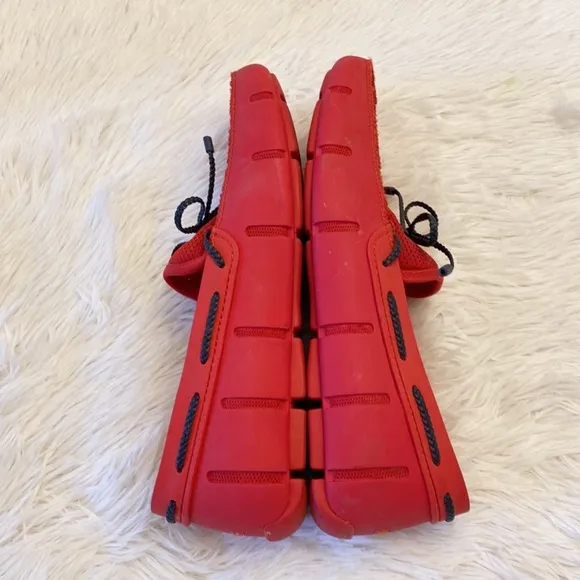 $180 SWIMS | Red rubber TPU water driving boat casual loafers men size 8