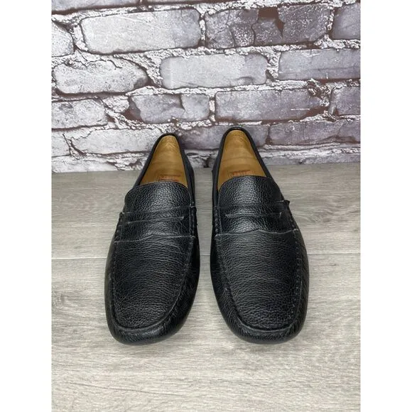 1901 Black Leather Penny Loafers Slip On Driving Shoes Men’s Sz 13M US/46EU
