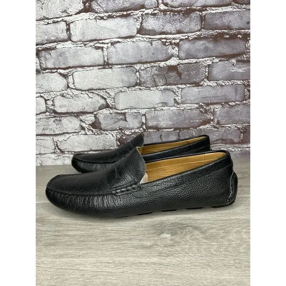 1901 Black Leather Penny Loafers Slip On Driving Shoes Men’s Sz 13M US/46EU