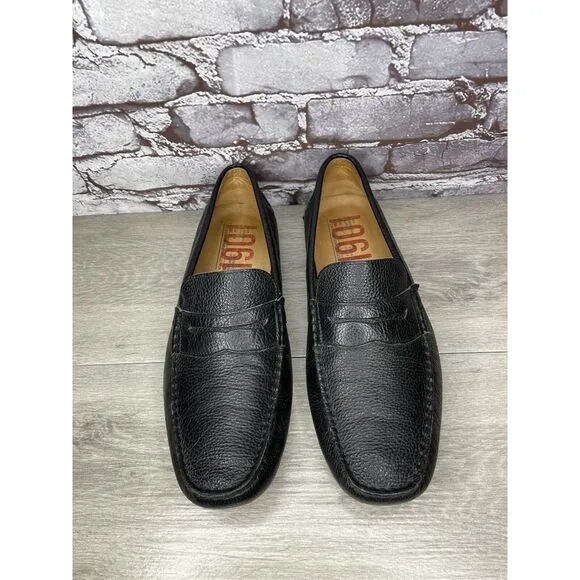 1901 Black Leather Penny Loafers Slip On Driving Shoes Men’s Sz 13M US/46EU