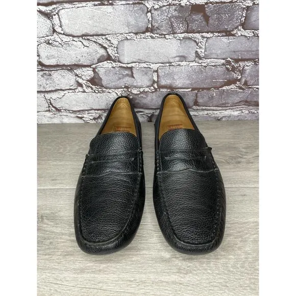 1901 Black Leather Penny Loafers Slip On Driving Shoes Men’s Sz 13M US/46EU