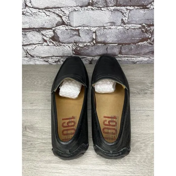 1901 Black Leather Penny Loafers Slip On Driving Shoes Men’s Sz 13M US/46EU