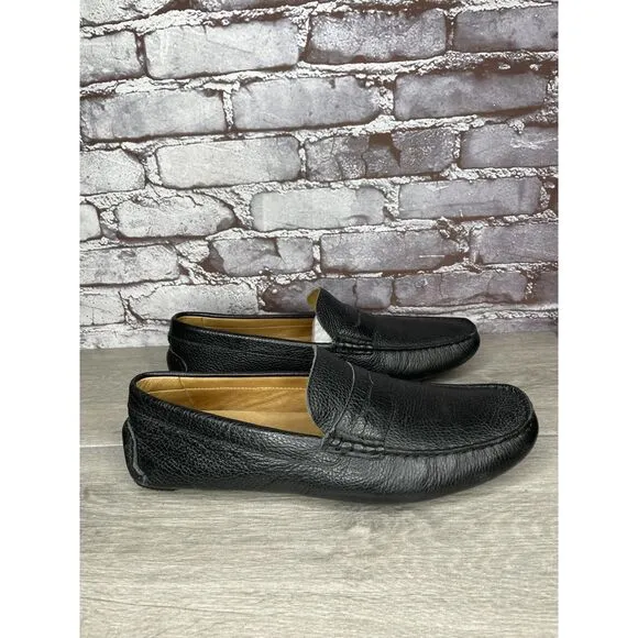 1901 Black Leather Penny Loafers Slip On Driving Shoes Men’s Sz 13M US/46EU