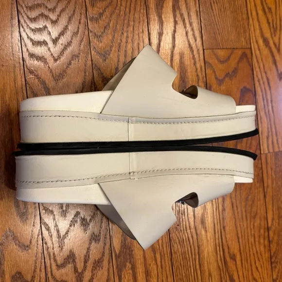 3.1 Phillip Lim Freida White Leather Platform Silver Buckle Sandals Size EU 40