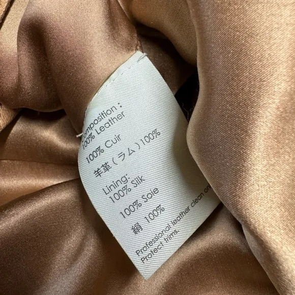 3.1 PHILLIP LIM Leather Moto Biker Double-breast Tiered Ruffle Jacket Brown S