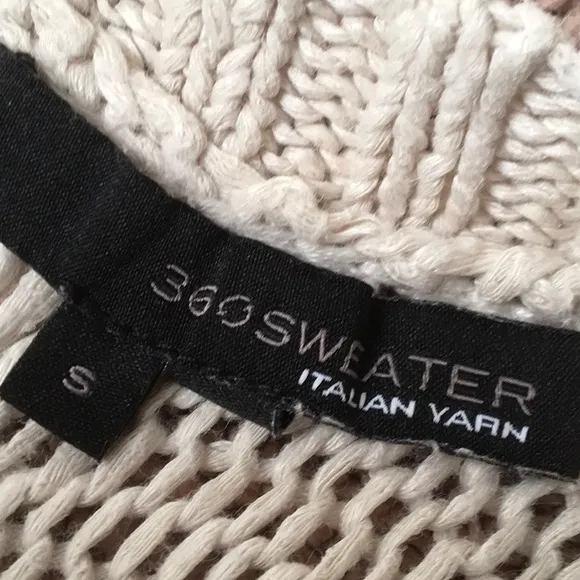 360 SWEATER/SILK-LINEN LOW V-BACK OPEN WEAVE SWEATER/NEW