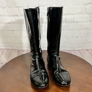 37 (7) BURBERRY Patent Leather Mid-Calf Boots GUC Vintage Y2K