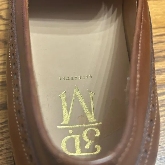 3DM The Royale Peacock Brown Wingtip Penny Leather Loafers (Brown) Size:10