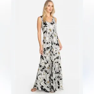 $480 Johnny Was Biya Keya Dress Floral Silk Maxi Size XS