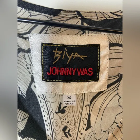 $480 Johnny Was Biya Keya Dress Floral Silk Maxi Size XS