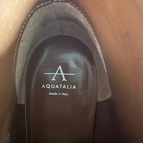 $495 Aquatalia Aubree Calf Rose Gold Leather Ankle Boots Bronze Metallic 7M EUC