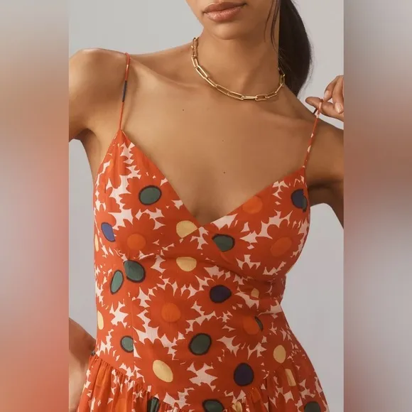 6 RHODE Rhonda Mini Dress in Red