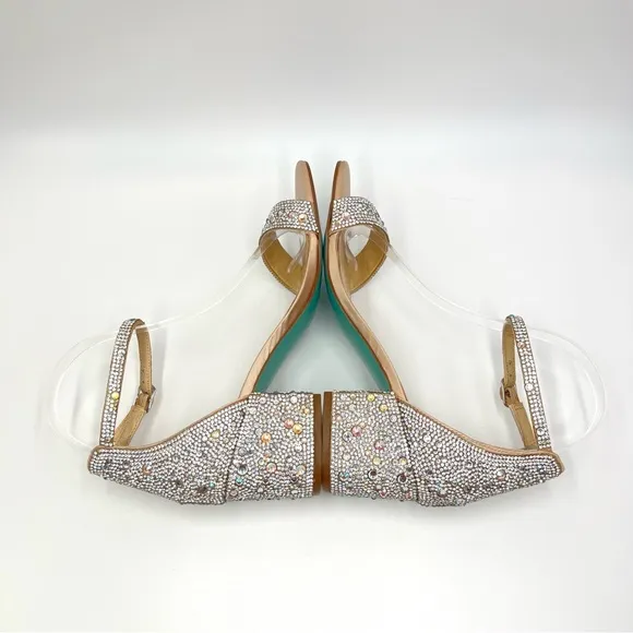 6.5W 6.5 WIDE WIDTH Betsey Johnson Womens SB Mari Jeweled Dress Sandals Shoes