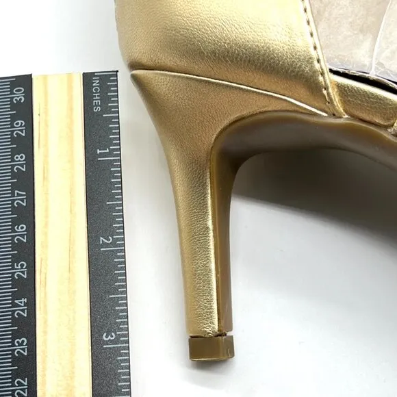 7.5W 7.5 WIDE WIDTH Lifestride Masquerade Platino Gold Dress Sandals Heels Shoes