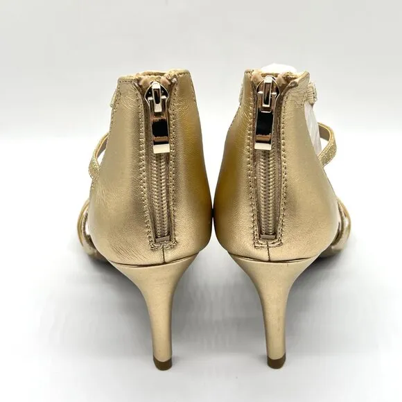 7.5W 7.5 WIDE WIDTH Lifestride Masquerade Platino Gold Dress Sandals Heels Shoes